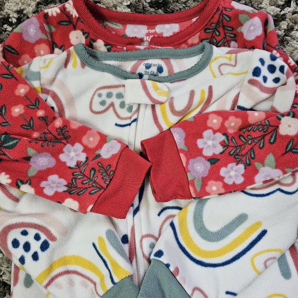 Carters 3T Warm Footie Pj Pajamas - Picture 3 of 4